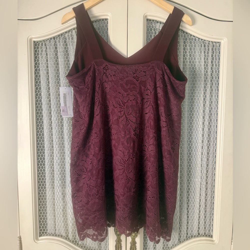 Sympli Reversible Lace V-Neckline Cami Top Wine Women’s US 12 - Picture 3 of 6